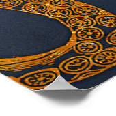 Vintager Goldblauer Tintenfisch an der Küste Poster (Ecke)