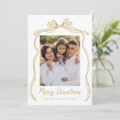 Vintager Goldbow Frohe Weihnachten 2 Foto (Stehend Vorderseite)