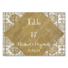 Vintager Golddampfer und Hochzeit von Weißholz Tischnummer