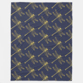 Vintager Golden Dragonfly Fleece Blanket (Vorderseite)