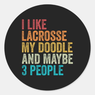 Vintager Goldendoodle Hundebesitzer Lacrosse Lacro Runder Aufkleber