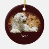 Vintager Goldendoodle Keramik Ornament (Vorne)