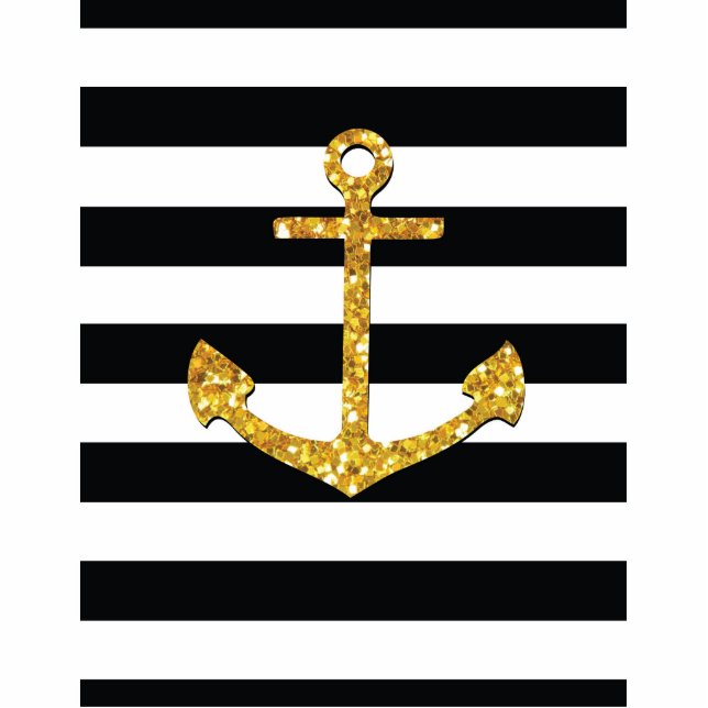 Vintager Goldener Anker Freistehende Fotoskulptur (Vorne)