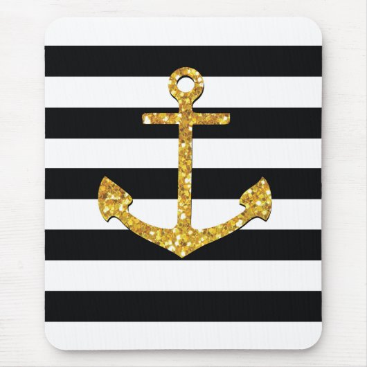 Vintager Goldener Anker Mousepad (Vorne)