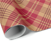 Vintager, goldfarbener, diagonal karierter Landbau Geschenkpapier (Rolleneckpunkt)