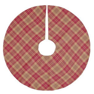 Vintager, goldfarbener, diagonal karierter Landbau Polyester Weihnachtsbaumdecke