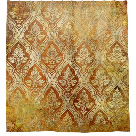 Vintager goldfarbener Hintergrund Duschvorhang (Vorderseite)