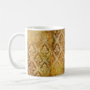 Vintager goldfarbener Hintergrund Kaffeetasse