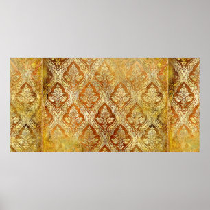 Vintager goldfarbener Hintergrund Poster