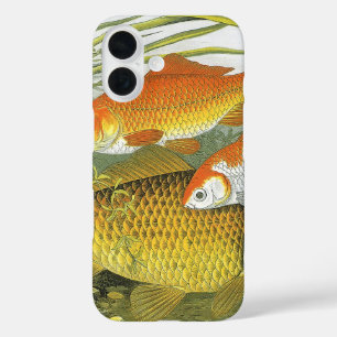 Vintager Goldfish Koi Fisch, Meeresaquatische See iPhone 16 Hülle