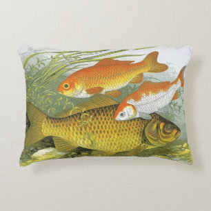 Vintager Goldfish Koi Fisch, Meeresaquatische See Dekokissen