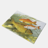 Vintager Goldfish Koi Fisch, Meeresaquatische See Fußmatte (Schrägansicht)