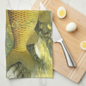 Vintager Goldfish Koi Fisch, Meeresaquatische See Handtuch (Viertel Falte)