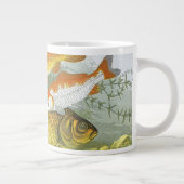 Vintager Goldfish Koi Fisch, Meeresaquatische See  Jumbo-Tasse (Rechts)