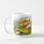 Vintager Goldfish Koi Fisch, Meeresaquatische See  Kaffeetasse (Links)