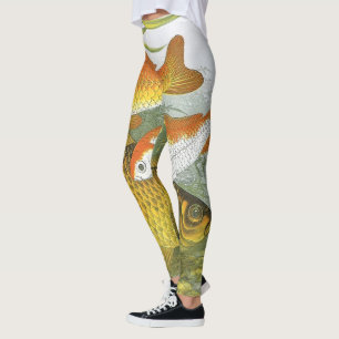 Vintager Goldfish Koi Fisch, Meeresaquatische See  Leggings