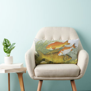 Vintager Goldfish Koi Fisch, Meeresaquatische See  Lendenkissen