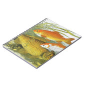 Vintager Goldfish Koi Fisch, Meeresaquatische See Notizblock (Linke Seite)