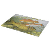 Vintager Goldfish Koi Fisch, Meeresaquatische See  Schneidebrett (Ecke)