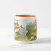 Vintager Goldfish Koi Fisch, Meeresaquatische See  Tasse (Zentrum)