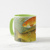 Vintager Goldfish Koi Fisch, Meeresaquatische See  Tasse (Vorderseite Links)