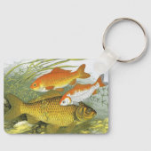 Vintager Goldfish-Koi-Fisch, Meeresleben Schlüsselanhänger (Vorderseite)
