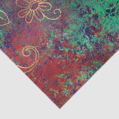 Vintager Goldflorengatter Seidenpapier (Detail)