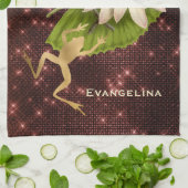 Vintager Goldfrosch Lily Pad Geschirrtuch (Gefaltet)