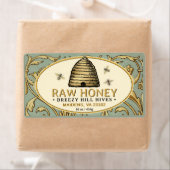 Vintager Goldkep mit Honigbienen-Rectangle Honey (Insitu)