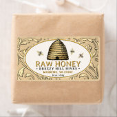 Vintager Goldkep mit Honigbienen-Rectangle Honey (Insitu)