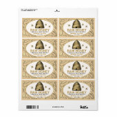 Vintager Goldkep mit Honigbienen-Rectangle Honey (Vorne)
