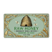 Vintager Goldkep mit Honigbienen-Rectangle Honey (Vorne)