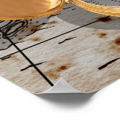 Vintager Goldkompass auf antiker Piratenkarte Poster (Ecke)