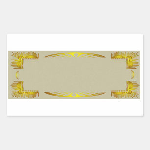 Vintager Goldkunst-Deko-Grenzaufkleber Rechteckiger Aufkleber