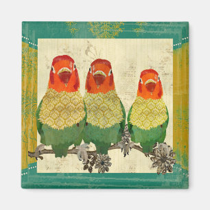Vintager GoldLiebe-Vogel-Magnet Magnet