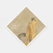 Vintager Goldpapagei Serviette (Ecke)