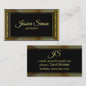 Vintager Goldrahmen im schwarzen Hintergrund Visitenkarte (Vorne/Hinten)