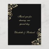 Vintager Goldrausch auf Black Budget Wedding Menu (Rückseite)