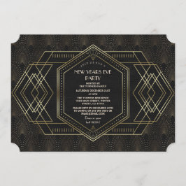 Vintager Goldrausch in New Year's Eve Einladung