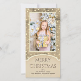 Vintager Goldstar mit Foto Feiertagskarte