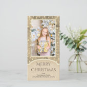 Vintager Goldstar mit Foto Feiertagskarte (Stehend Vorderseite)