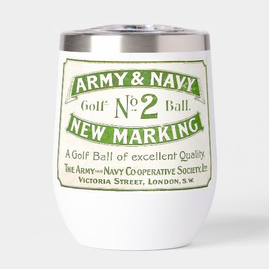 Vintager Golf Ball Advertising Wine Tumbler (Vorderseite)