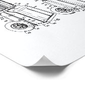 Vintager Golf Cart 1943 Patentkunst - Weißbuch Poster (Ecke)