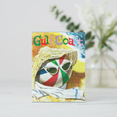 Vintager Golf Coast Beach Ball Postkarte (Stehend Vorderseite)