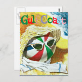 Vintager Golf Coast Beach Ball Postkarte (Vorne/Hinten)