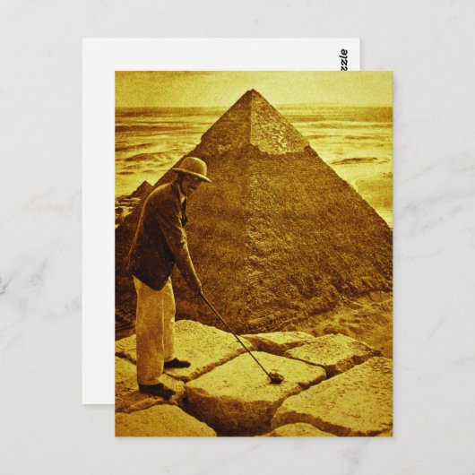 Vintager Golf in den Pyramiden Postkarte (Vorne/Hinten)