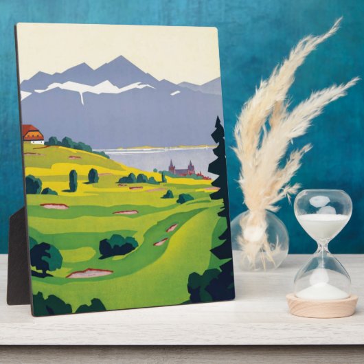 Vintager Golf Lausanne Fotoplatte (Seite)