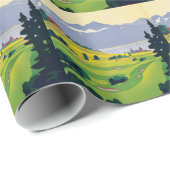 Vintager Golf Lausanne Geschenkpapier (Rolleneckpunkt)