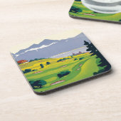 Vintager Golf Lausanne Getränkeuntersetzer (Linke Seite)