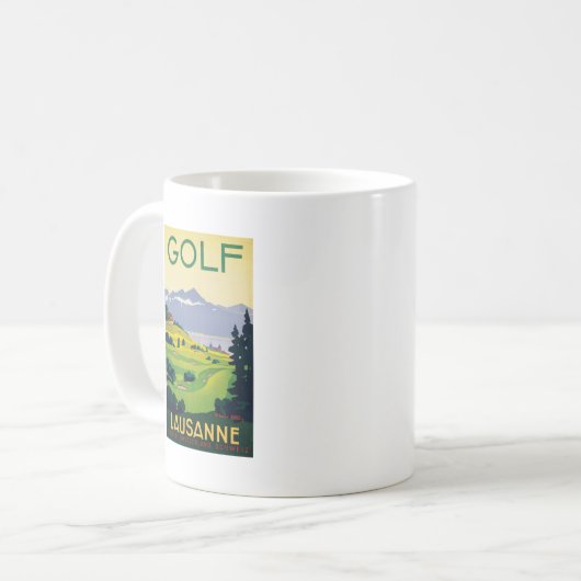 Vintager Golf Lausanne Kaffeetasse (Vorderseite Links)
